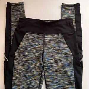 Sweaty Betty leggings size XS black/blue/yellow